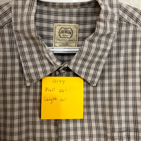 NorthCrest Premium Men's Short Sleeve 100% Cotton Button Down Shirt Size XL - Picture 6 of 6